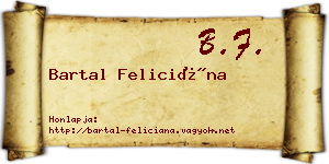 Bartal Feliciána névjegykártya